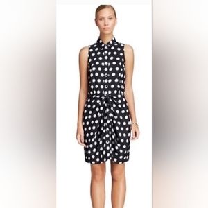 Michael Kors black polka dot tie front dress 2